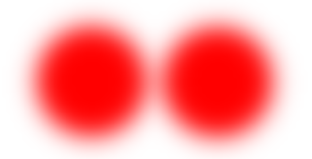 Two blurry red circles